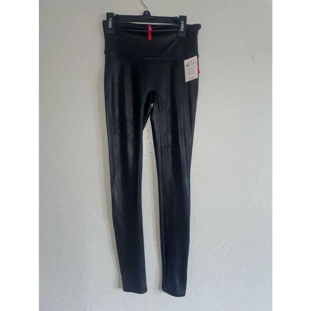 SPANX Faux Leather High-Waist Leggings in Black size small - Picture 4 of 6